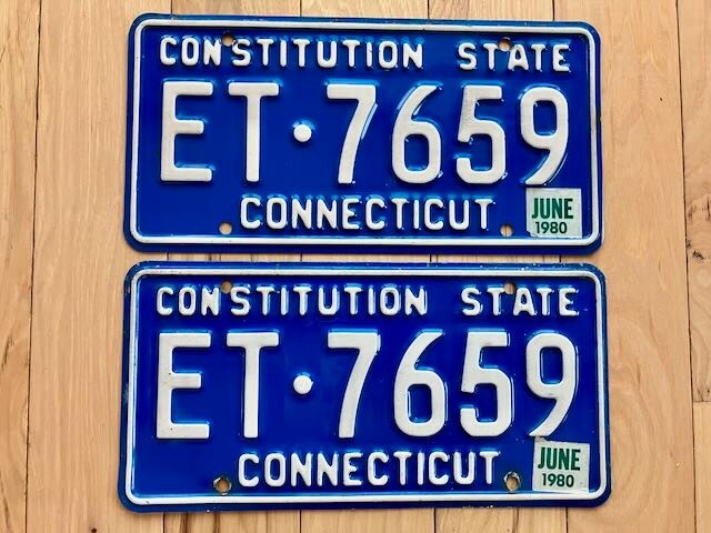 Pair of 1980 Connecticut License Plates