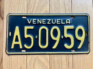 1960s Venezuela License Plate