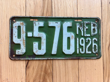 1926 Nebraska License Plate