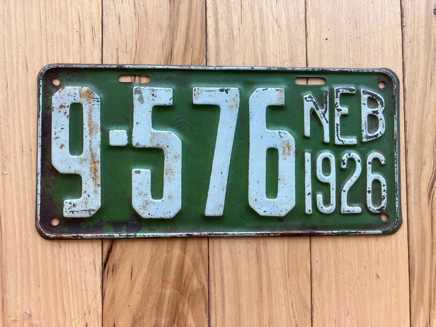 1926 Nebraska License Plate