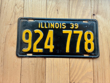1939 Illinois License Plate