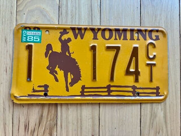 1985 Wyoming License Plate