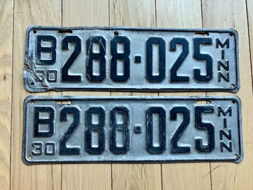 Pair of 1930 Minnesota License Plates