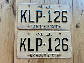 Pair of 1960s Base New Jersey License Plates