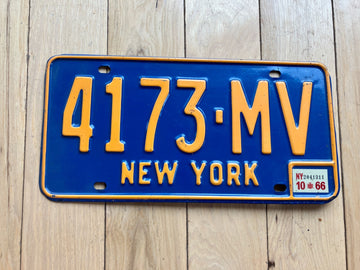 1966 New York License Plate