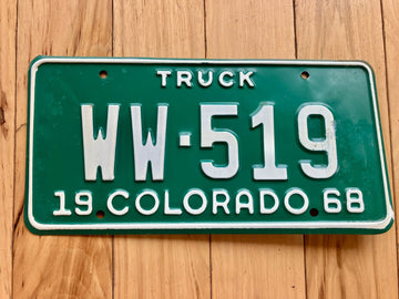 1968 Colorado Truck License Plate