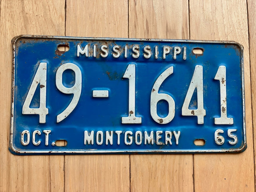 1965 Mississippi Montgomery County License Plate
