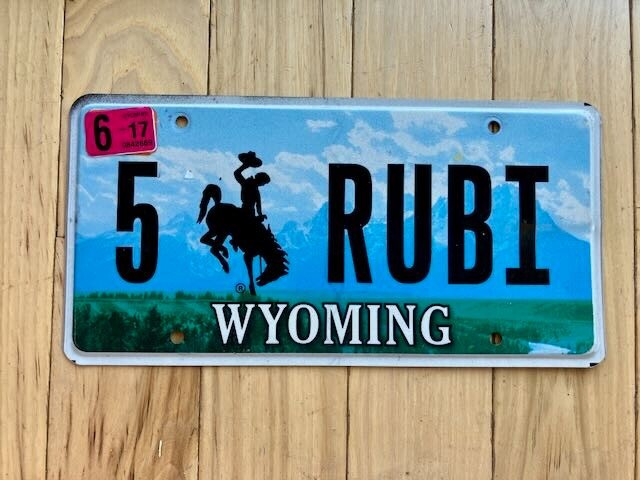 2017 Wyoming Vanity License Plate - 5 RUBI