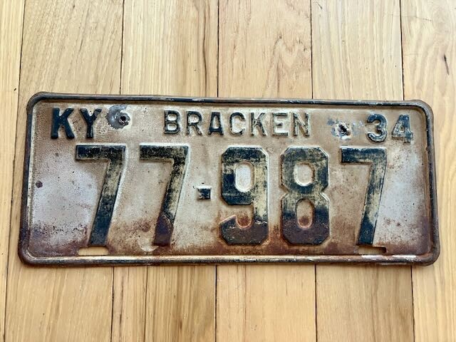 1934 Kentucky Bracken County License Plate