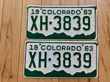 Pair of 1963 Colorado License Plates