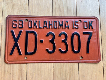 1968 Oklahoma License Plate