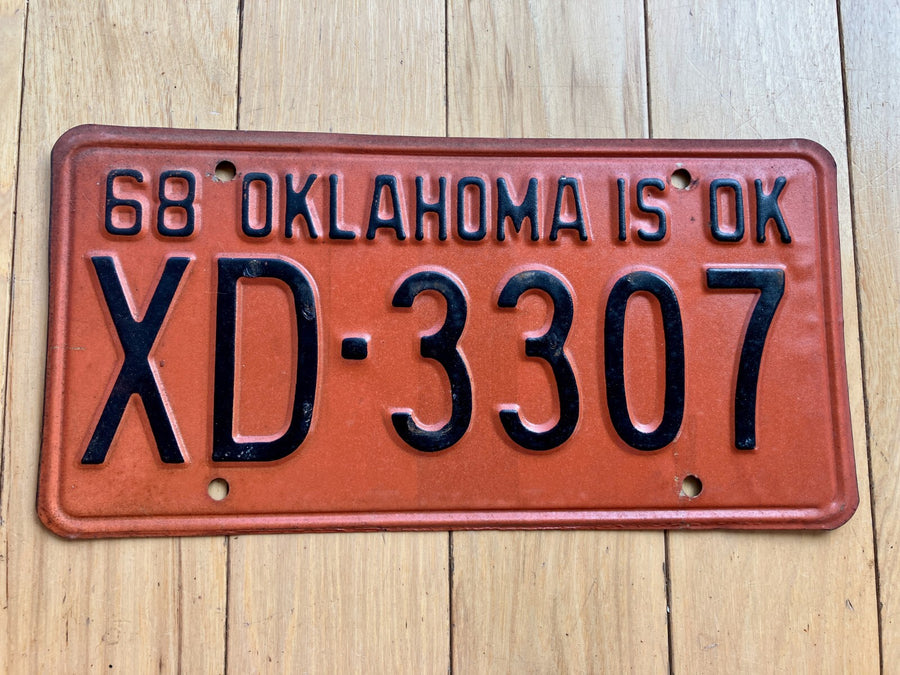 1968 Oklahoma License Plate