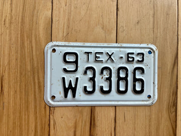 1963 Texas Motorcycle License Plate