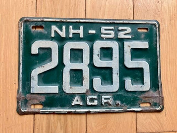 1952 New Hampshire Agriculture License Plate