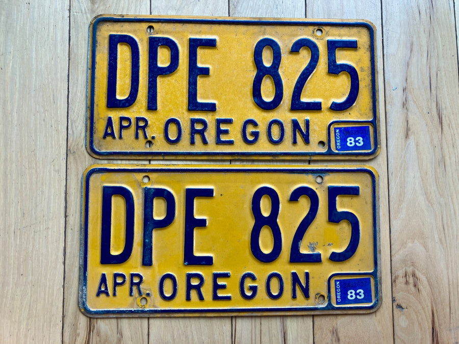 Pair of 1983 Oregon License Plates