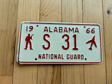 1966 Alabama National Guard License Plate