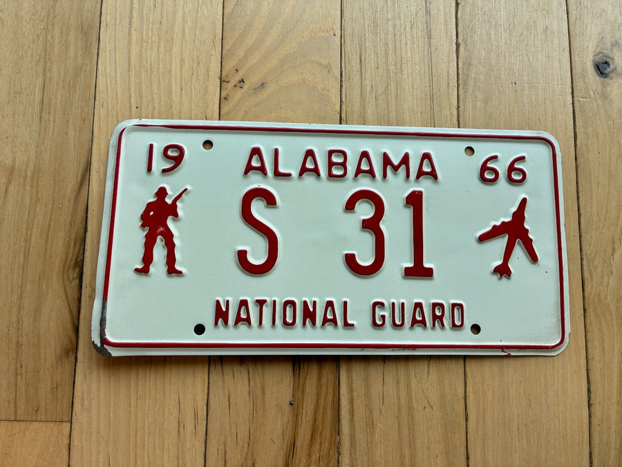 1966 Alabama National Guard License Plate