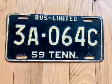 1959 Tennessee Bus-Limited License Plate