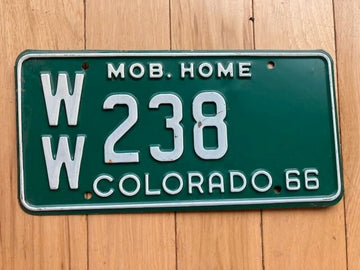 1966 Colorado Mobile Home License Plate