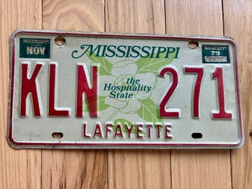 1979 Mississippi Lafayette County License Plate