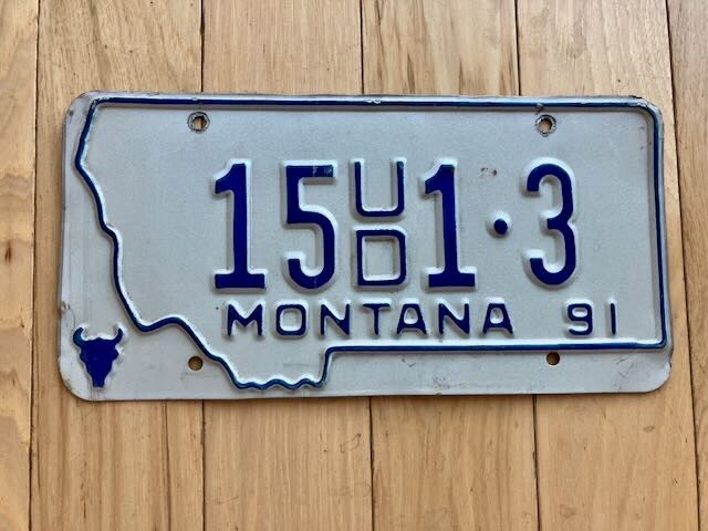 1991 Montana Used Dealer License Plate