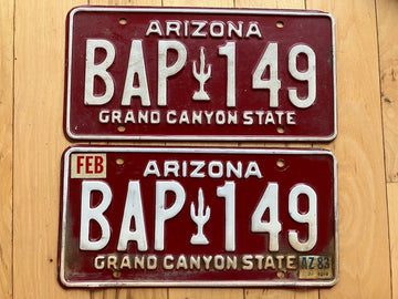 Pair of 1983 Arizona License Plates