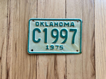 1975 Oklahoma Motorcycle License Plate