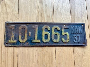 1937 Kansas License Plate