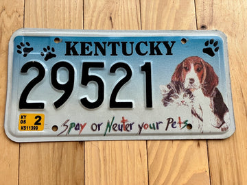 2005 Kentucky Spay or Neuter Your Pets License Plate