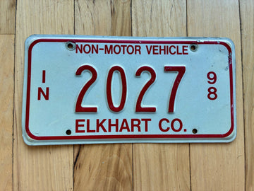 1998 Indiana Non Motor Vehicle/ Buggy License Plate