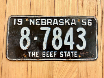 1956 Nebraska License Plate