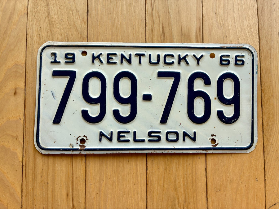 1966 Kentucky Nelson County License Plate