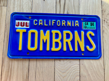 1984 California Vanity License Plate - TOMBRNS