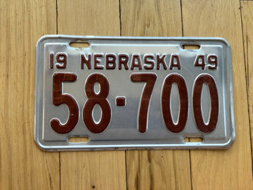 1949 Nebraska License Plate