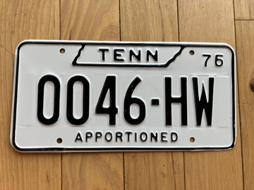 1976 Tennessee Apportioned License Plate