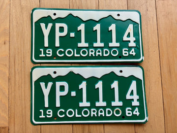 Pair of 1964 Colorado License Plates