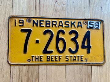 1959 Nebraska License Plate