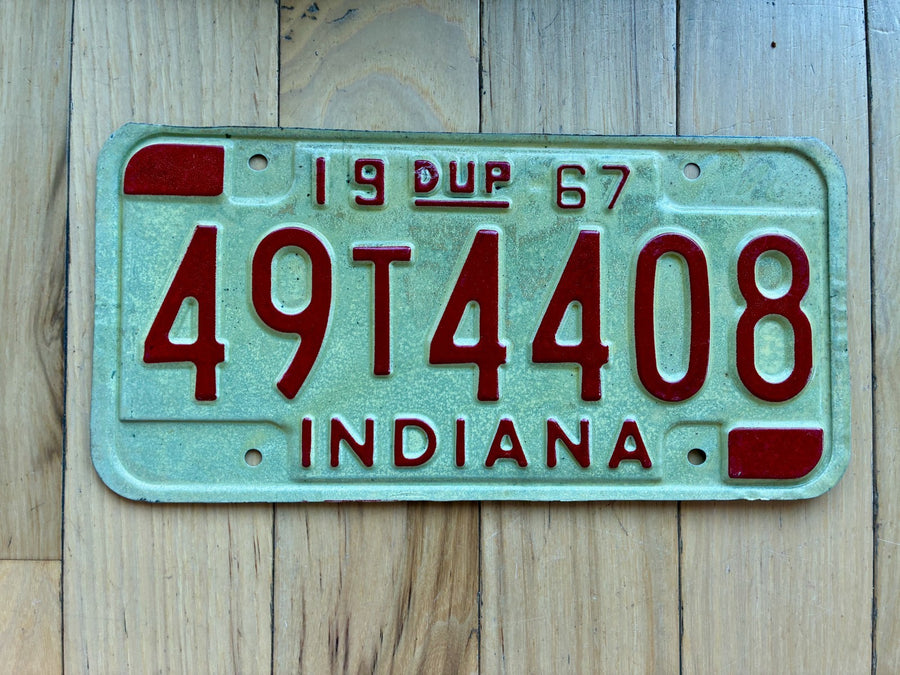 1967 Indiana Duplicate License Plate