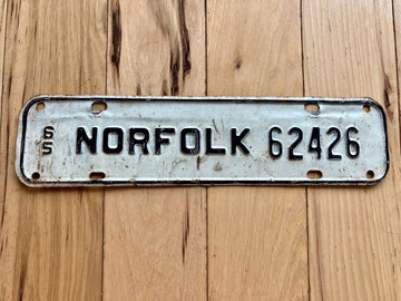 1965 Norfolk Virginia License Plate Topper