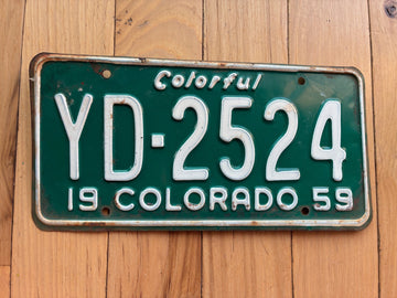 1959 Colorado License Plate