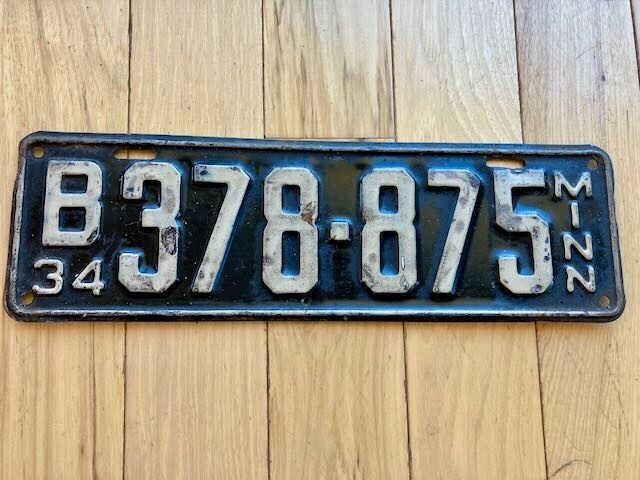 1934 Minnesota License Plate