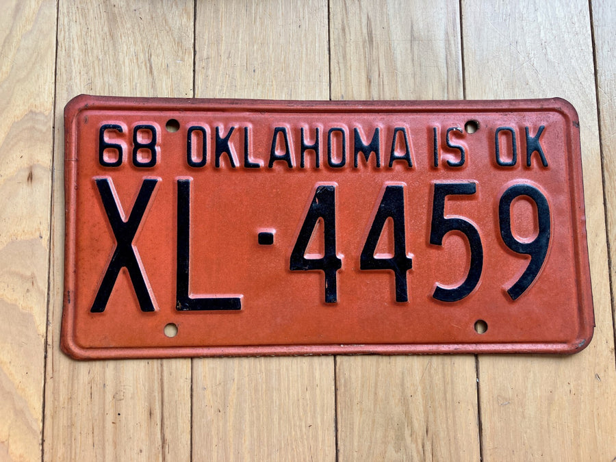 1968 Oklahoma License Plate