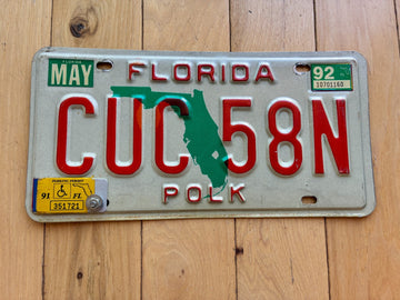 1992 Florida Polk License Plate