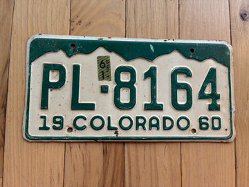 1960 1961 Colorado License Plate