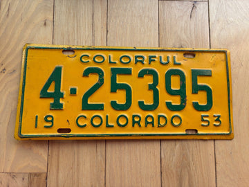 1953 Colorado License Plate