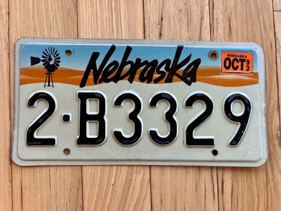 1993 Nebraska License Plate