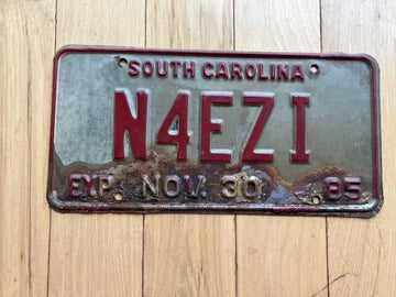 1985 South Carolina Vanity License Plate