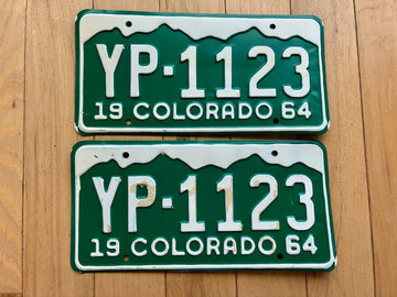 Pair of 1964 Colorado License Plates
