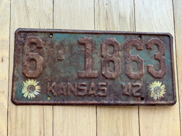 1942 Kansas License Plate
