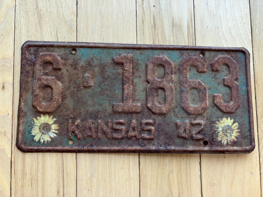 1942 Kansas License Plate